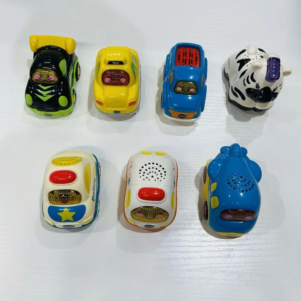 Lot of 7 Vtech Go Go Smart Wheels Toys Van, Airplane, Race Car, Truck & Animals